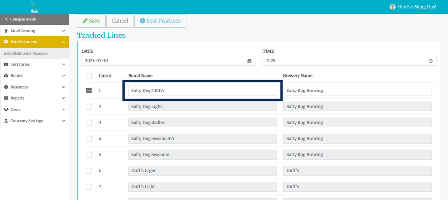 Enter the value Salty Dog NEIPA
