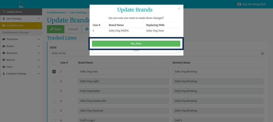 Click Yes, Sure button