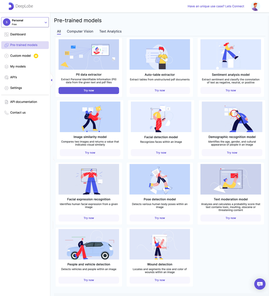 Deeplobe - Click on PII data extractor