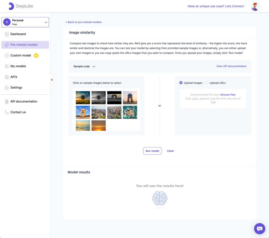 Deeplobe - Image similarity model functionality