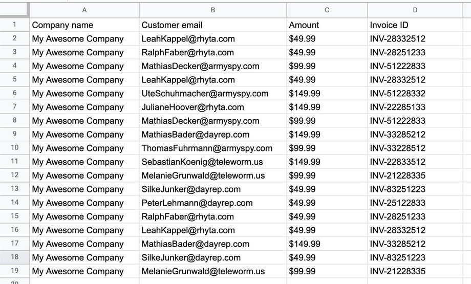 Google Sheets & Parsio