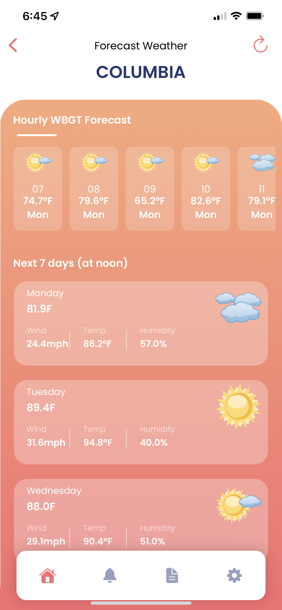 Forecast Page