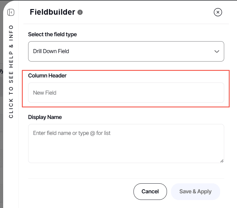 A screenshot of a field builderAI-generated content may be incorrect.