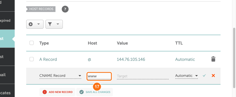 Typing www in Host
