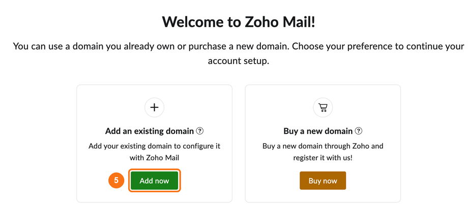 Add an existing domain