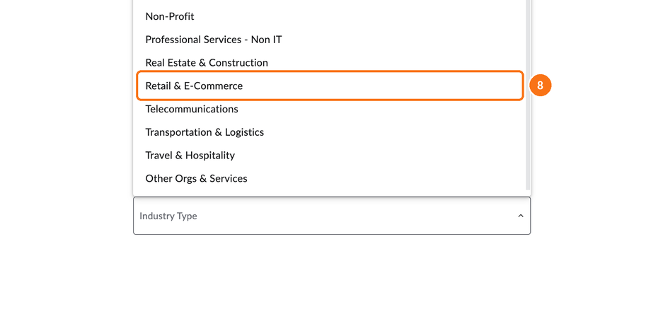 Choosing an industry type