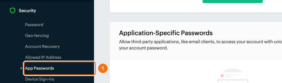 App Passwords in Zoho Accounts