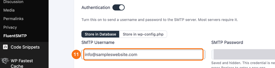 SMTP Username