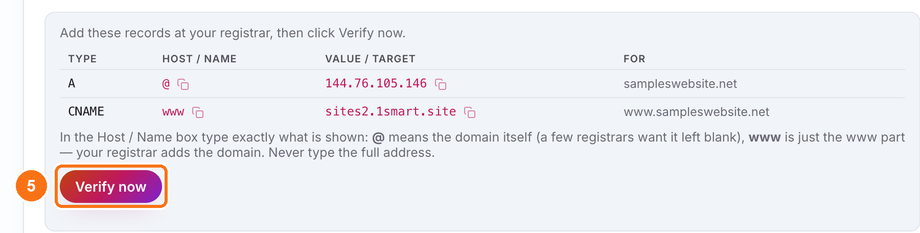 Verify now