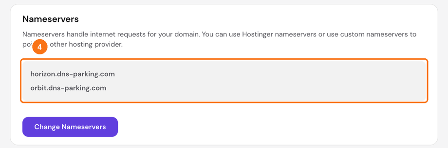 Hostinger's own nameservers
