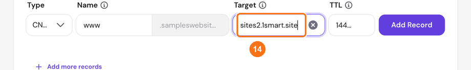 Pasting the target