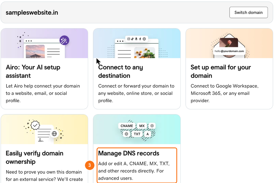 Manage DNS records