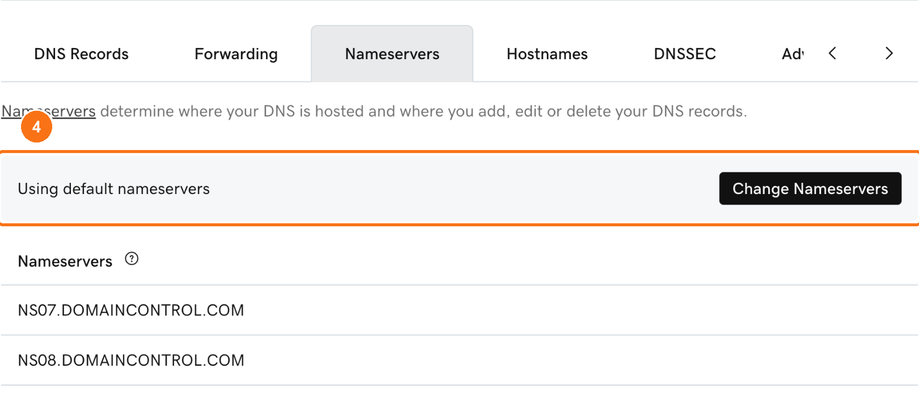 Using default nameservers