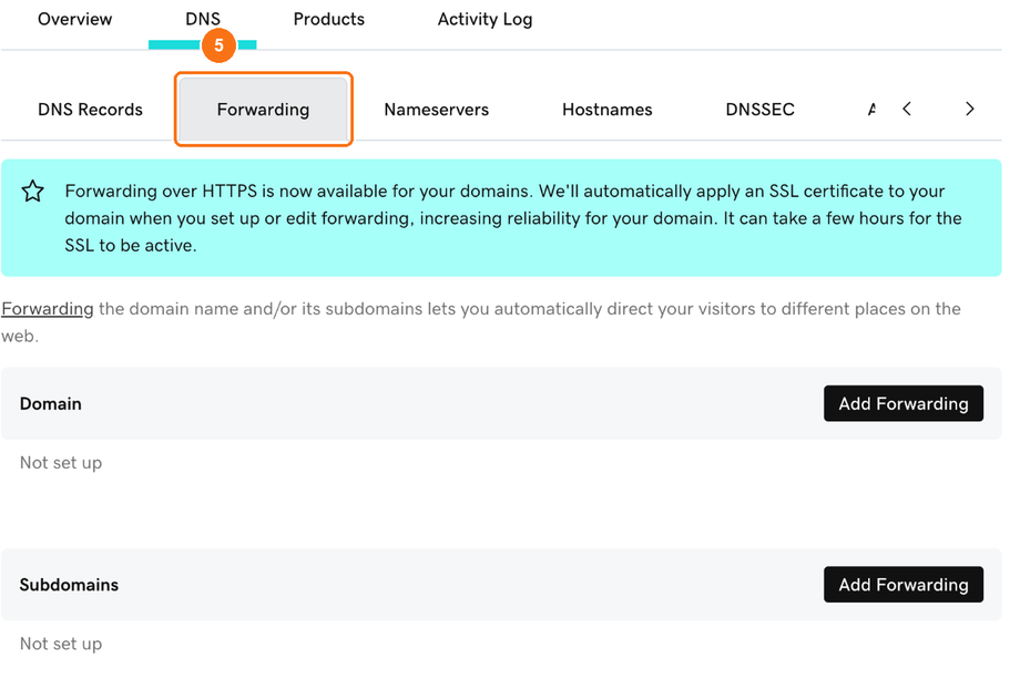 Forwarding not set up