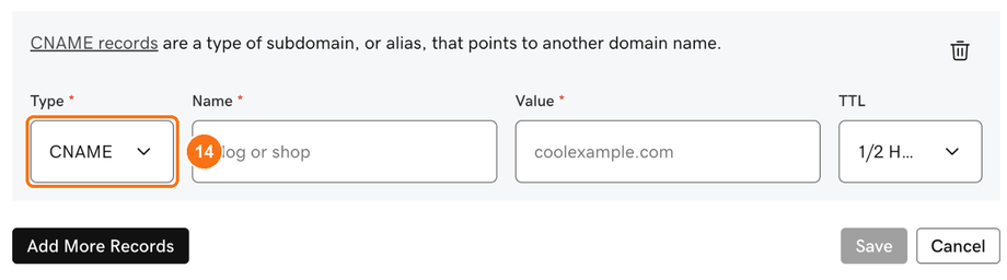 Choosing CNAME