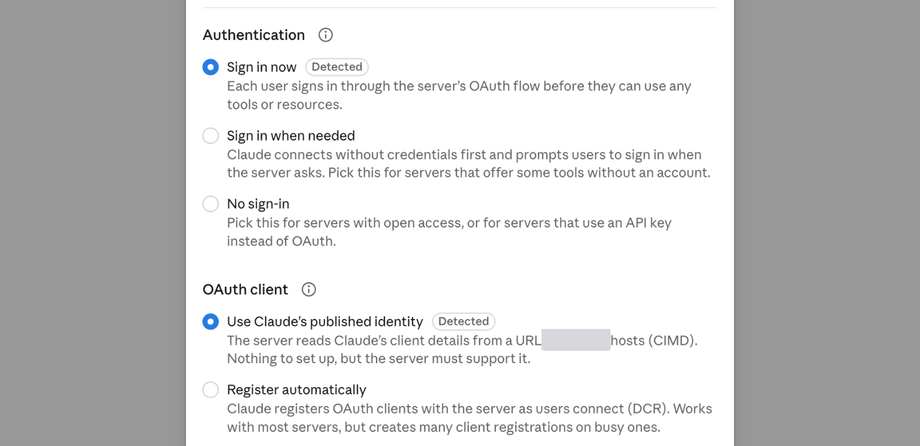 Both sign-in options marked Detected