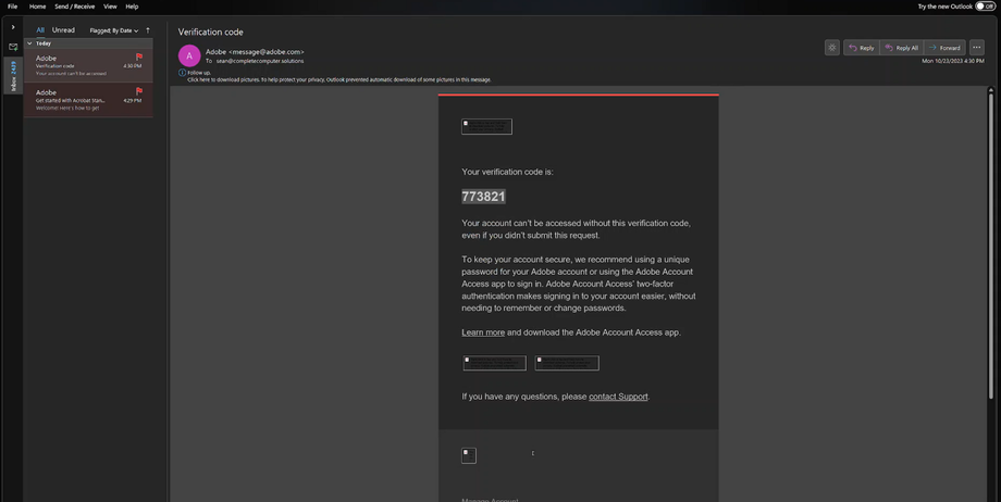 Adobe Account Login OTP