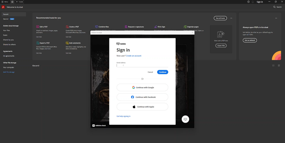 Adobe Acrobat open on the RDS
