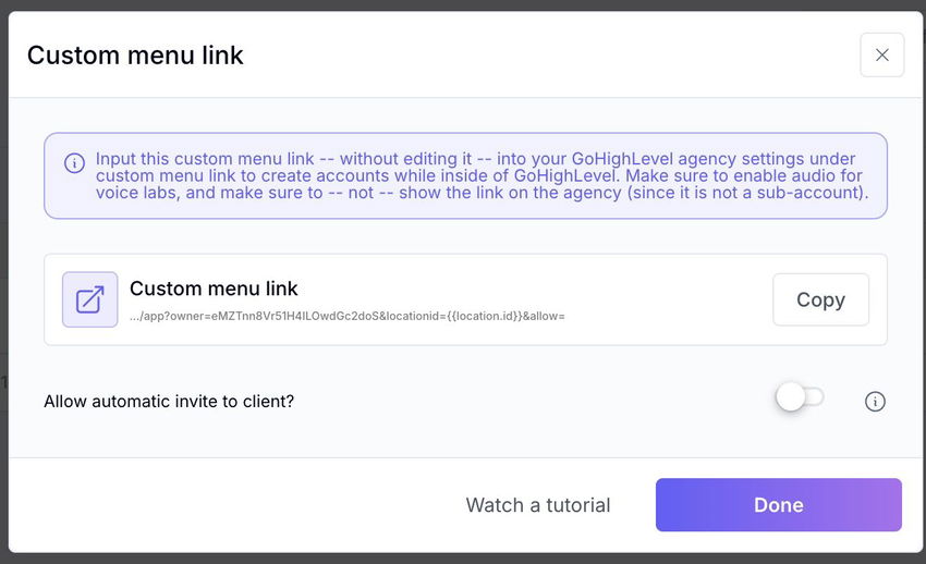 Menu Link